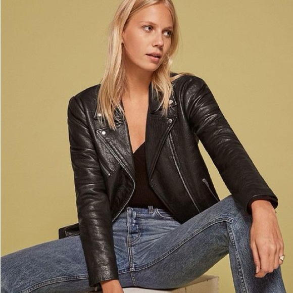 Reformation Black Leather Jacket - Picture 2 of 10